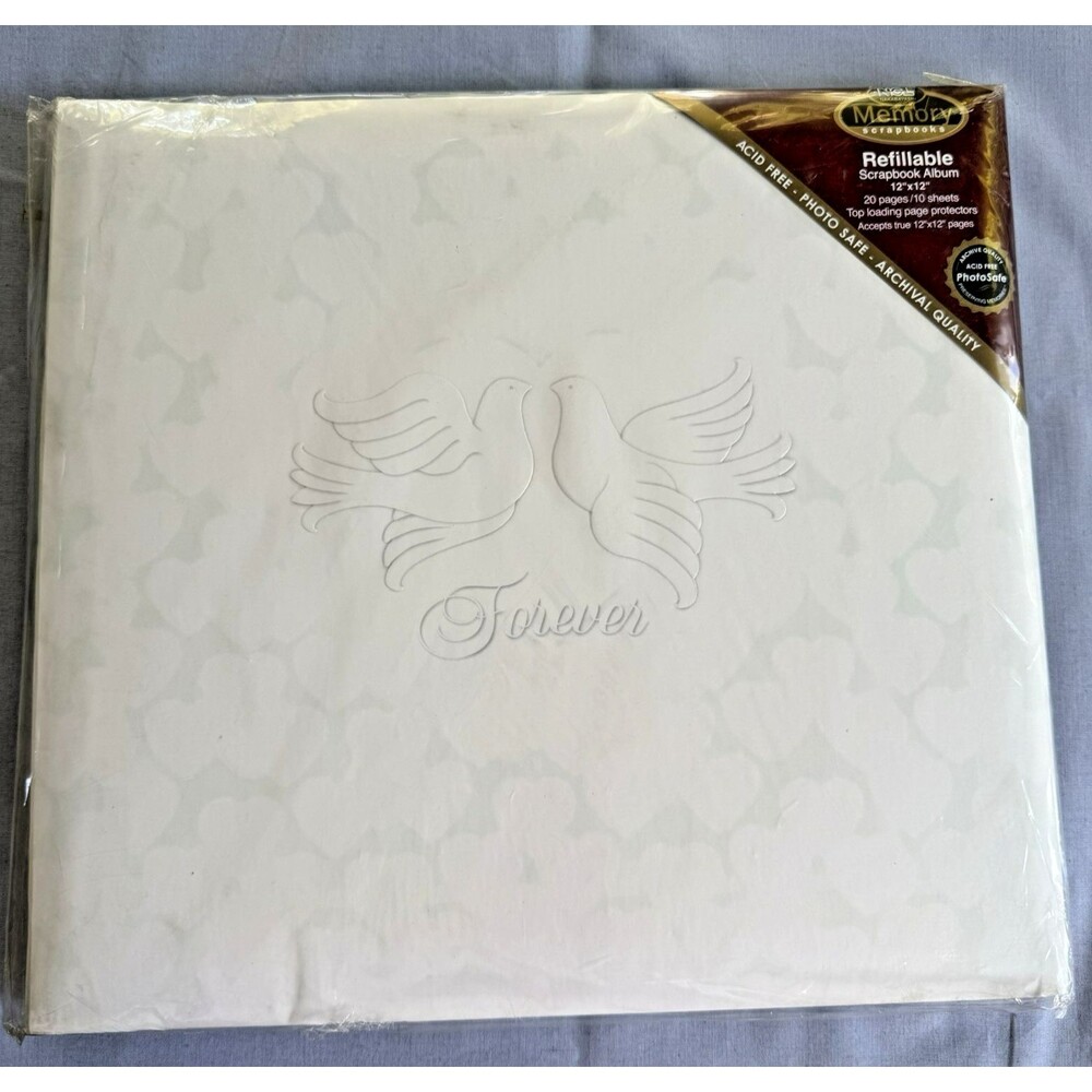 NCL Nakabayashi Memory Refillable Wedding Scrapbook Album 12” X 12” 20pgs Doves